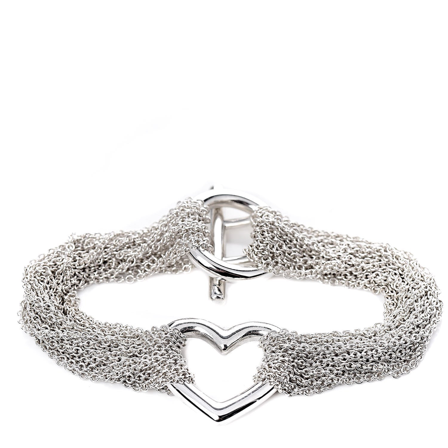 Tiffany Sterling Silver Heart Mesh Bracelet 1 of 4