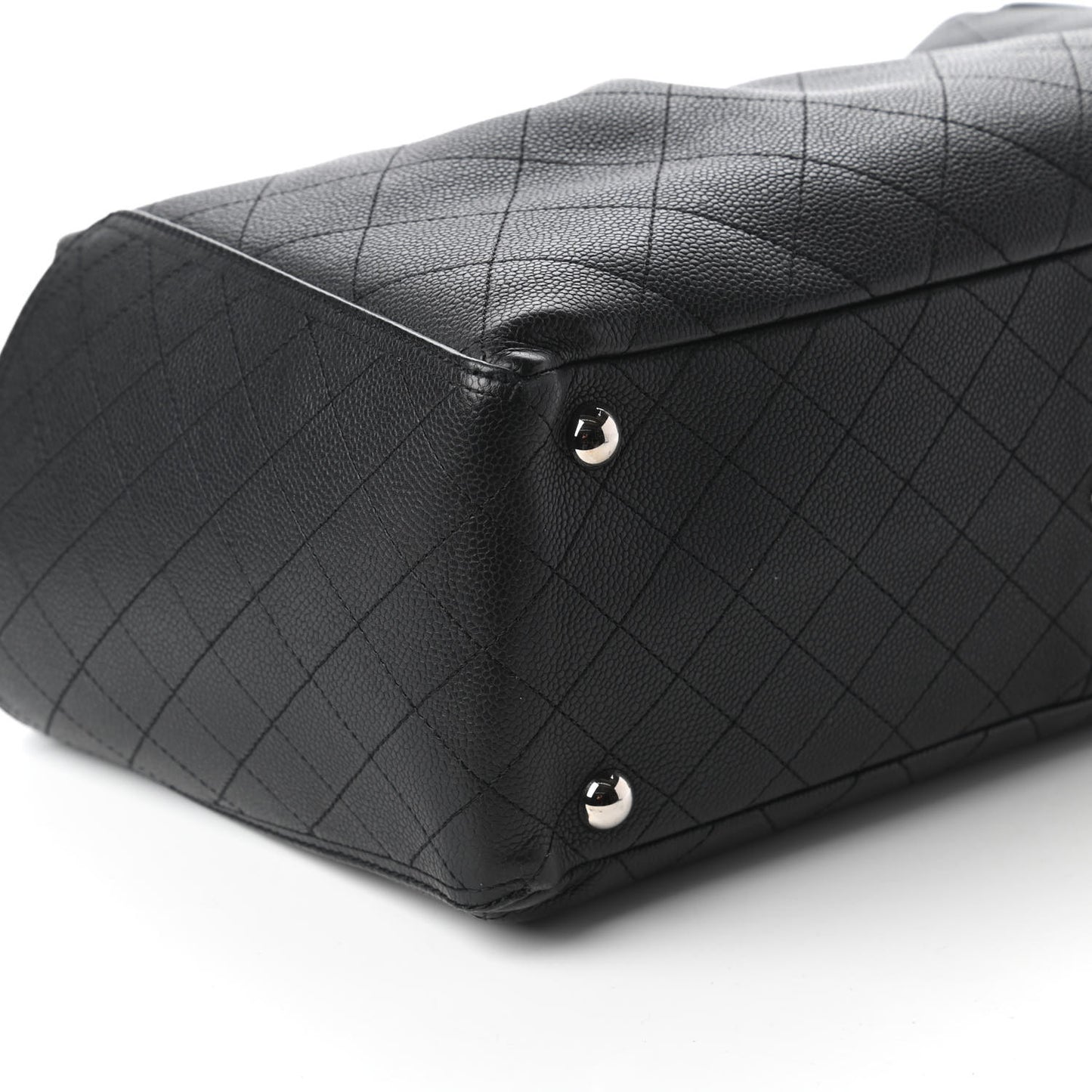 Grained Calfskin CC Pocket Tote Black
