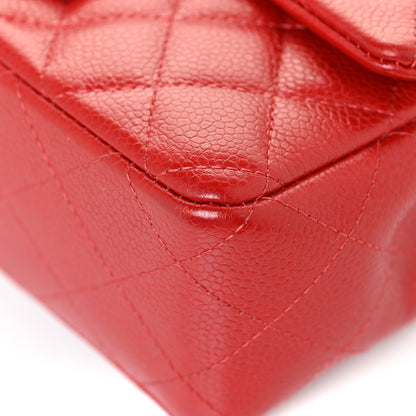 Chanel Caviar Quilted Mini Rectangular Flap Red 13 of 17