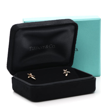 Tiffany 18K Rose Gold Diamond Paloma Picasso Olive Leaf Earrings 6 of 6