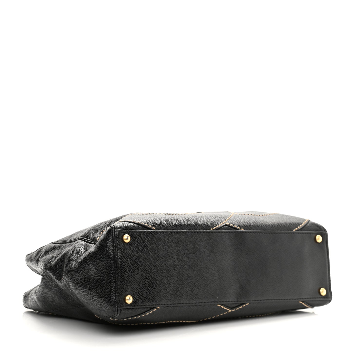 Caviar CC Stitched Small Tote Black