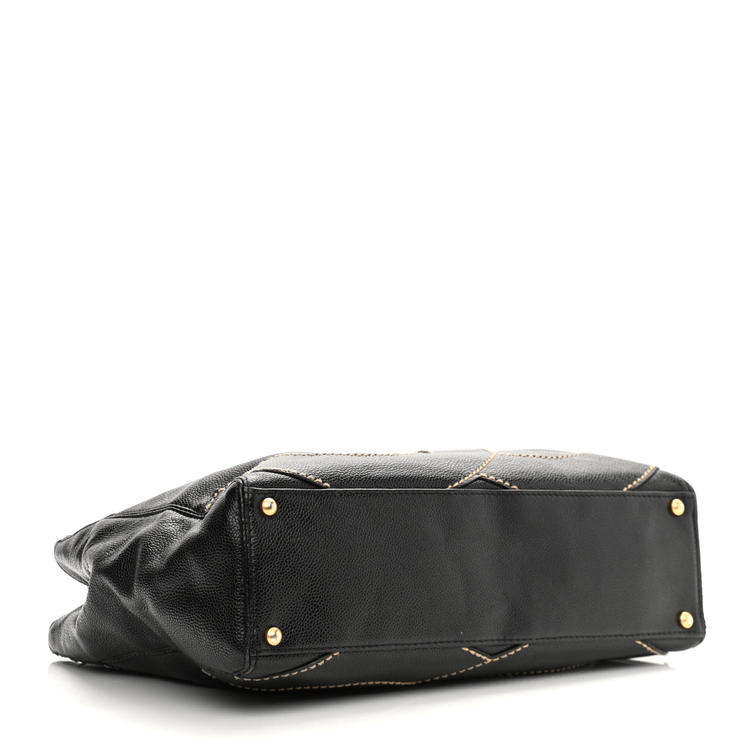 Chanel Caviar CC Stitched Small Tote Black 4 of 12