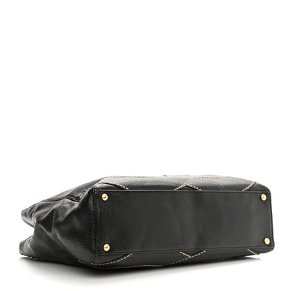 Chanel Caviar CC Stitched Small Tote Black 4 of 12