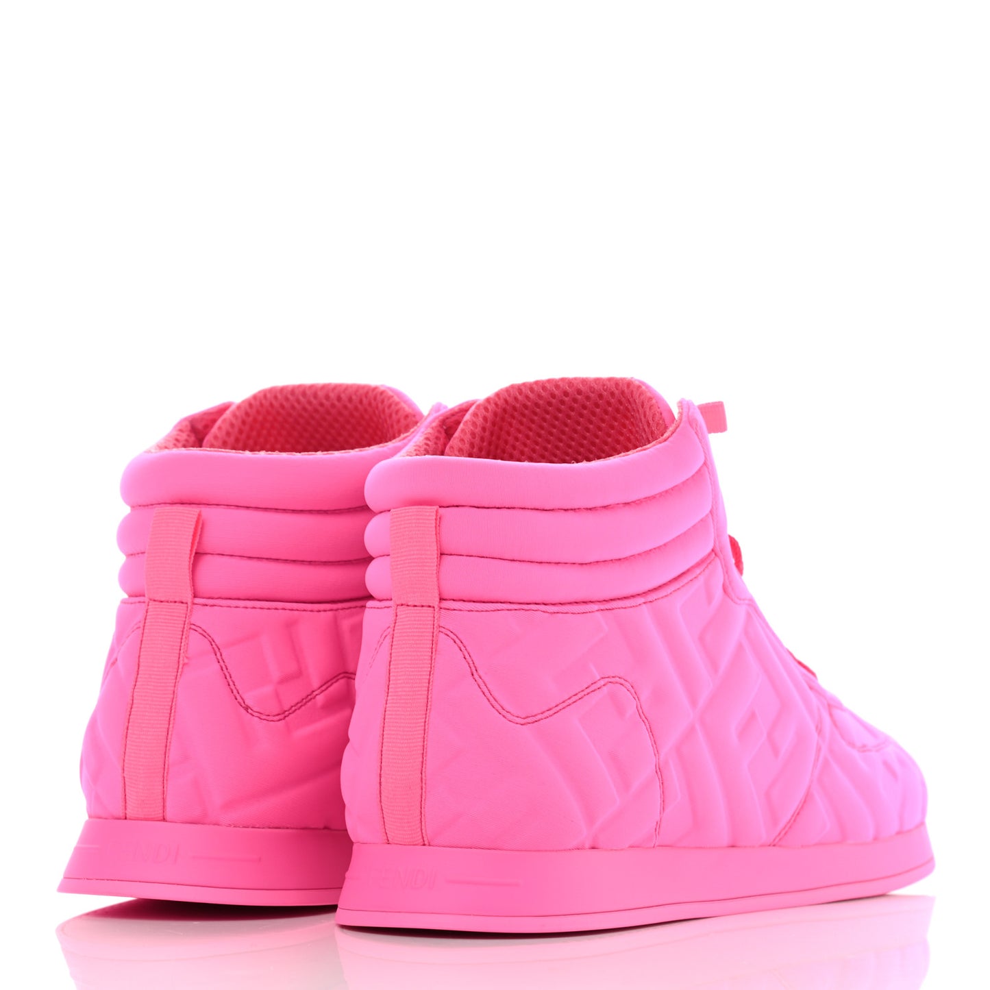 X NICKI MINAJ Lycra Macro FF Embossed Prints On High Top Sneakers 40 Pink