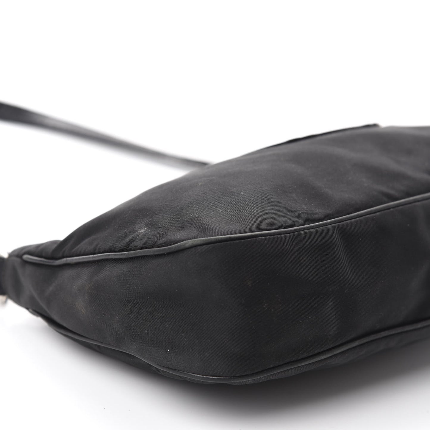 Tessuto Nylon Calfskin Logo Pochette Black