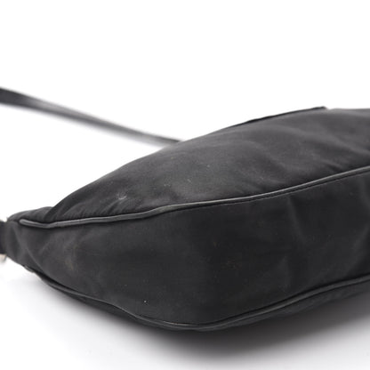 Prada Tessuto Nylon Calfskin Logo Pochette Black 6 of 13