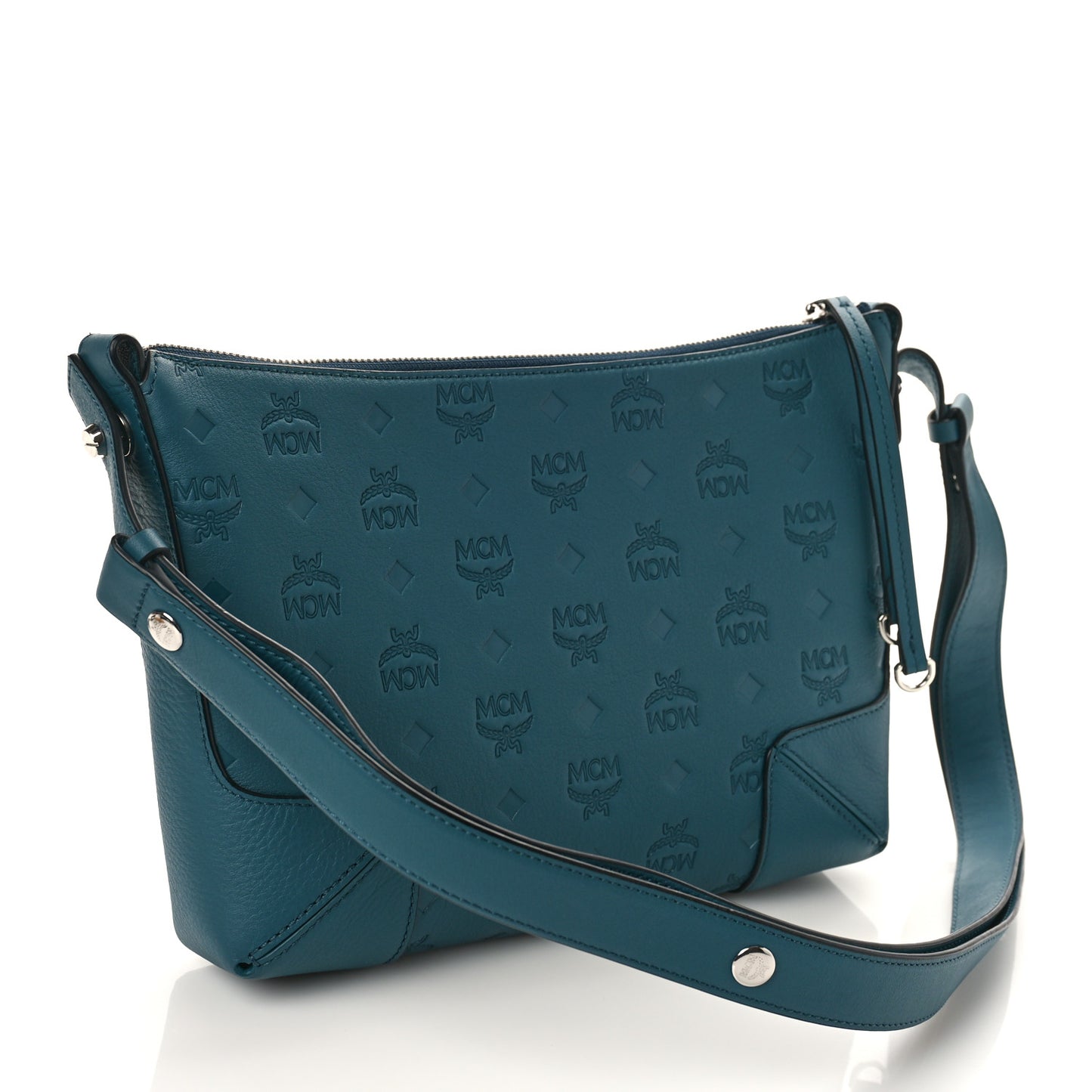 Calfskin Ottomar Monogram Medium Klara Shoulder Bag Blue