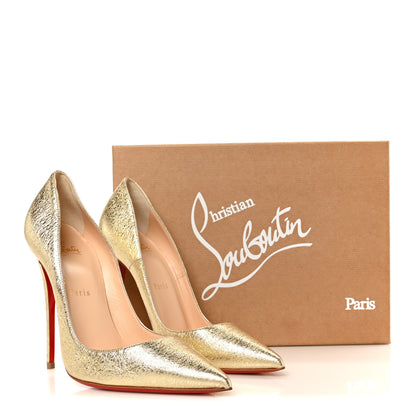 Christian Louboutin Nappa Pepite So Kate 120 Pumps 38 Gold 9 of 9