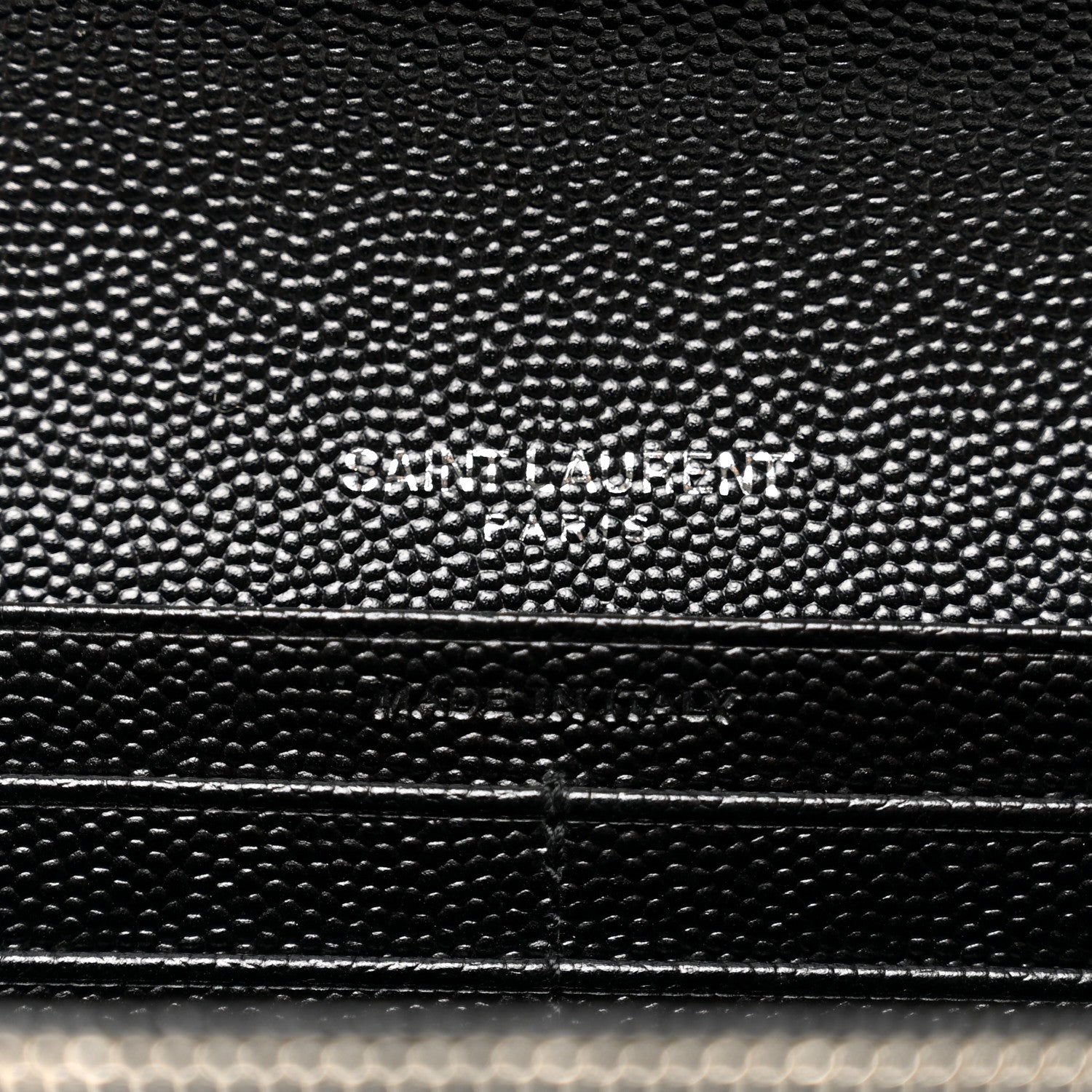 Saint Laurent Grain De Poudre Matelasse Chevron Monogram Flap Wallet Black 6 of 8