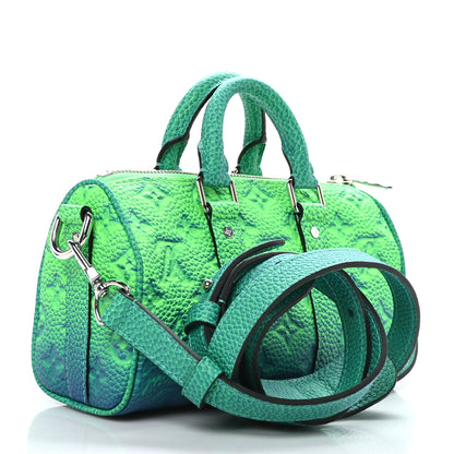 Louis Vuitton Taurillon Illusion Keepall XS Bleu Vert 4 of 9