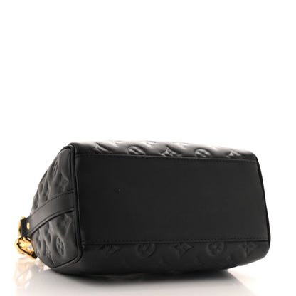Louis Vuitton Lambskin Embossed Monogram Speedy 22 Bandouliere Black 4 of 11