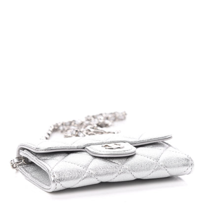 Chanel Metallic Lambskin Quilted Belt Bag Silver 4 of 12