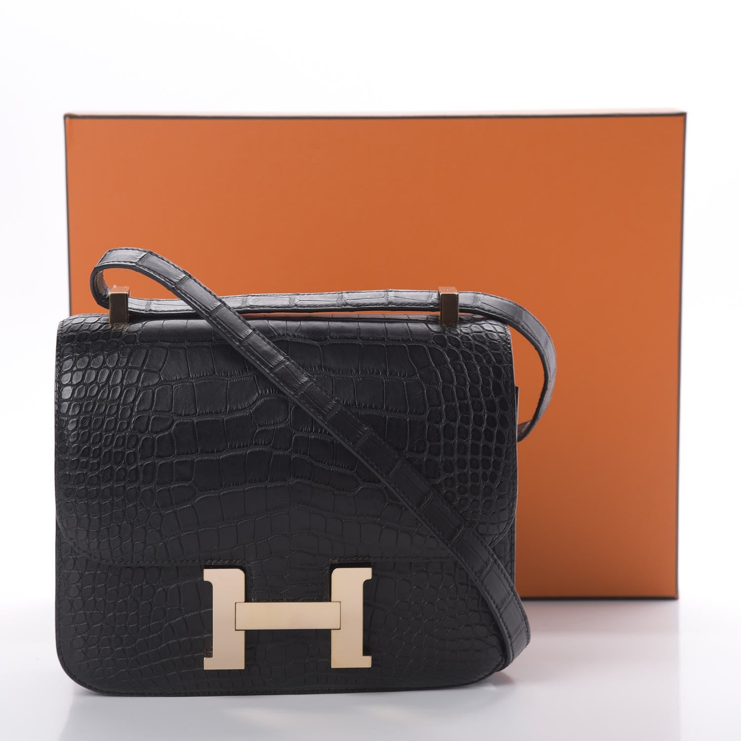 Hermes Matte Alligator Constance 24 Black 23 of 23