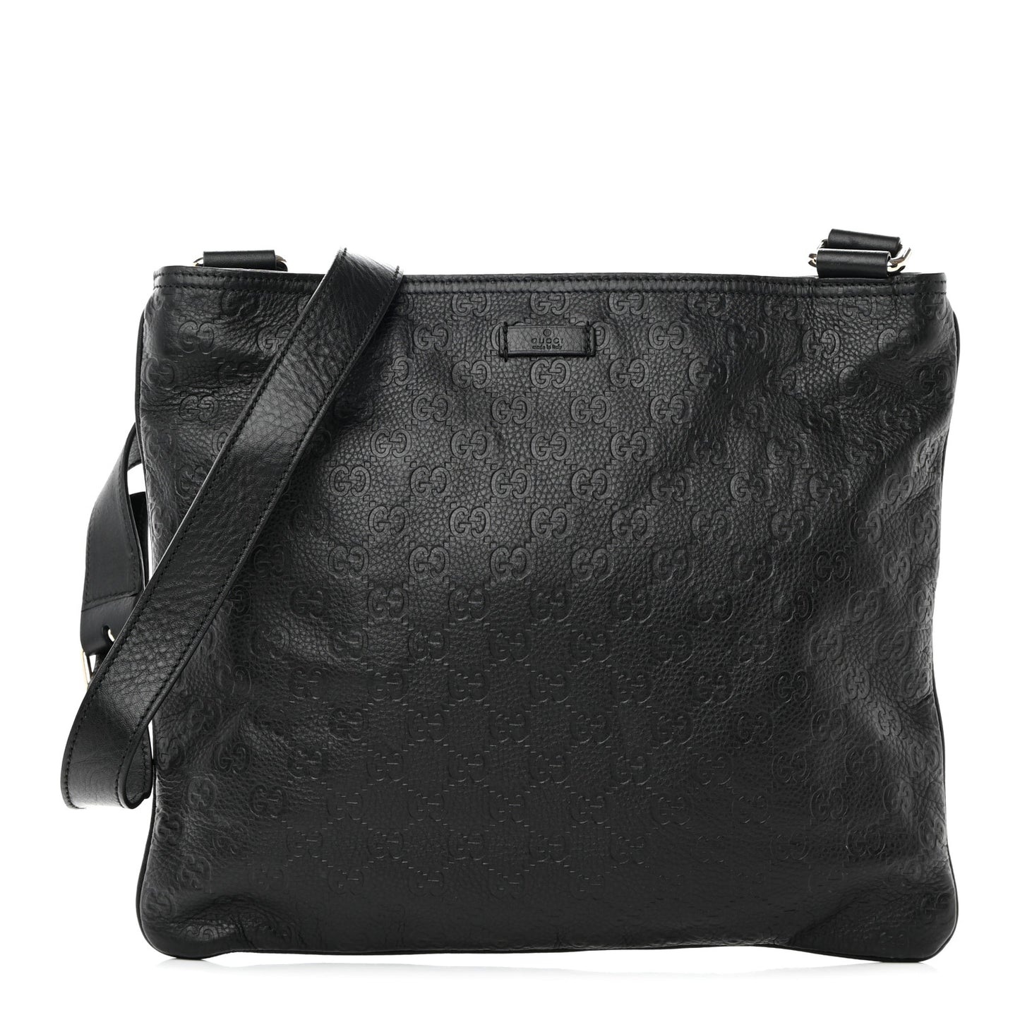 Guccissima Flat Messenger Bag Black