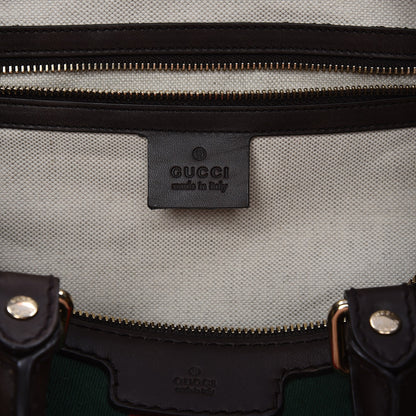 Gucci Monogram Vintage Web Medium Boston Dark Brown 7 of 14