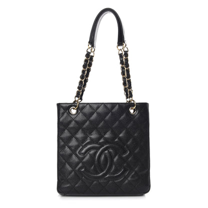 Chanel Caviar Quilted Petit Shopping Tote PST Black 1 of 10