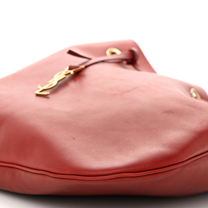Saint Laurent Smooth Calfskin Paris VII Large Flat Hobo Red 10 of 10