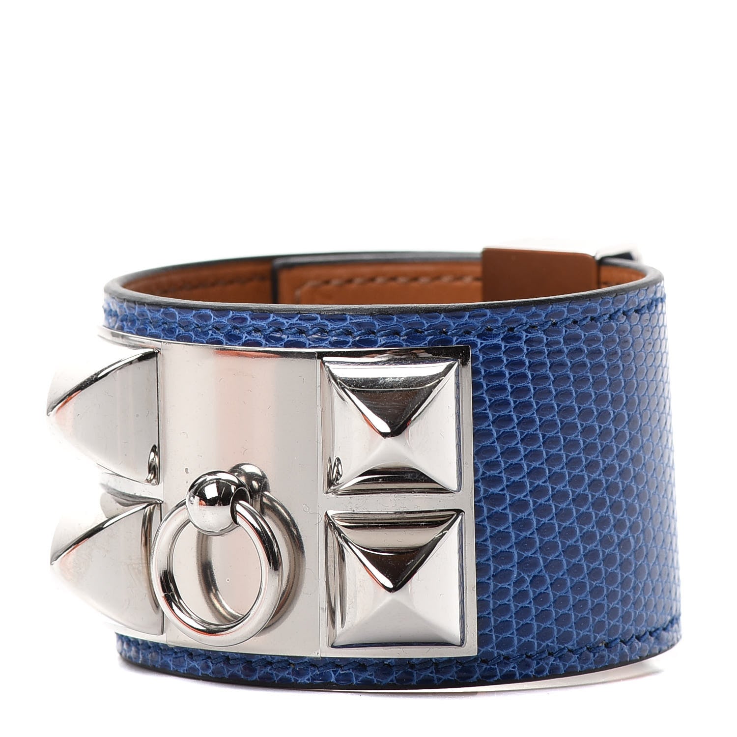 Hermes Lizard Collier De Chien CDC Bracelet T2 Bleu Saphir 1 of 5