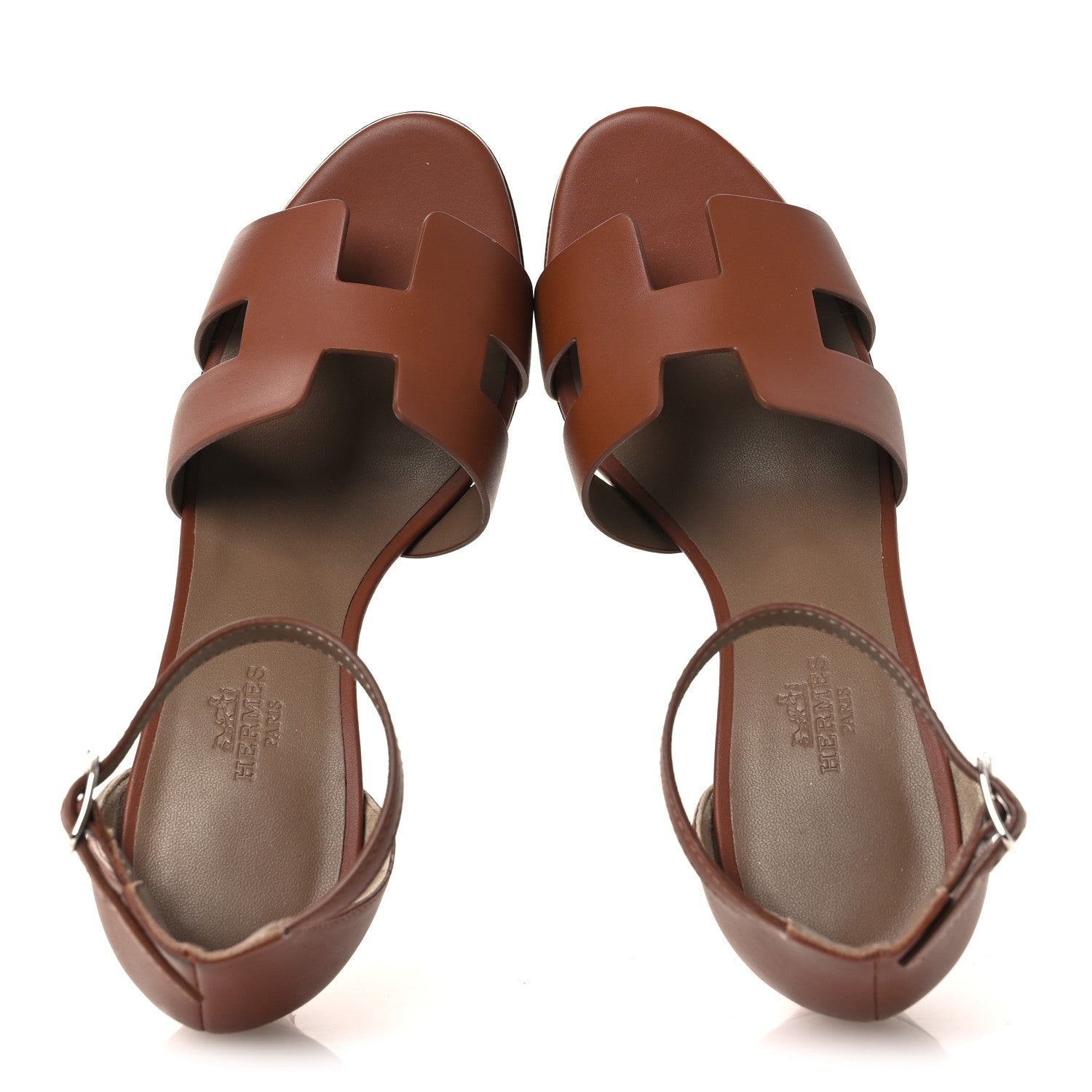 Hermes Calfskin Legend Wedge Sandals 35 Gold 2 of 11