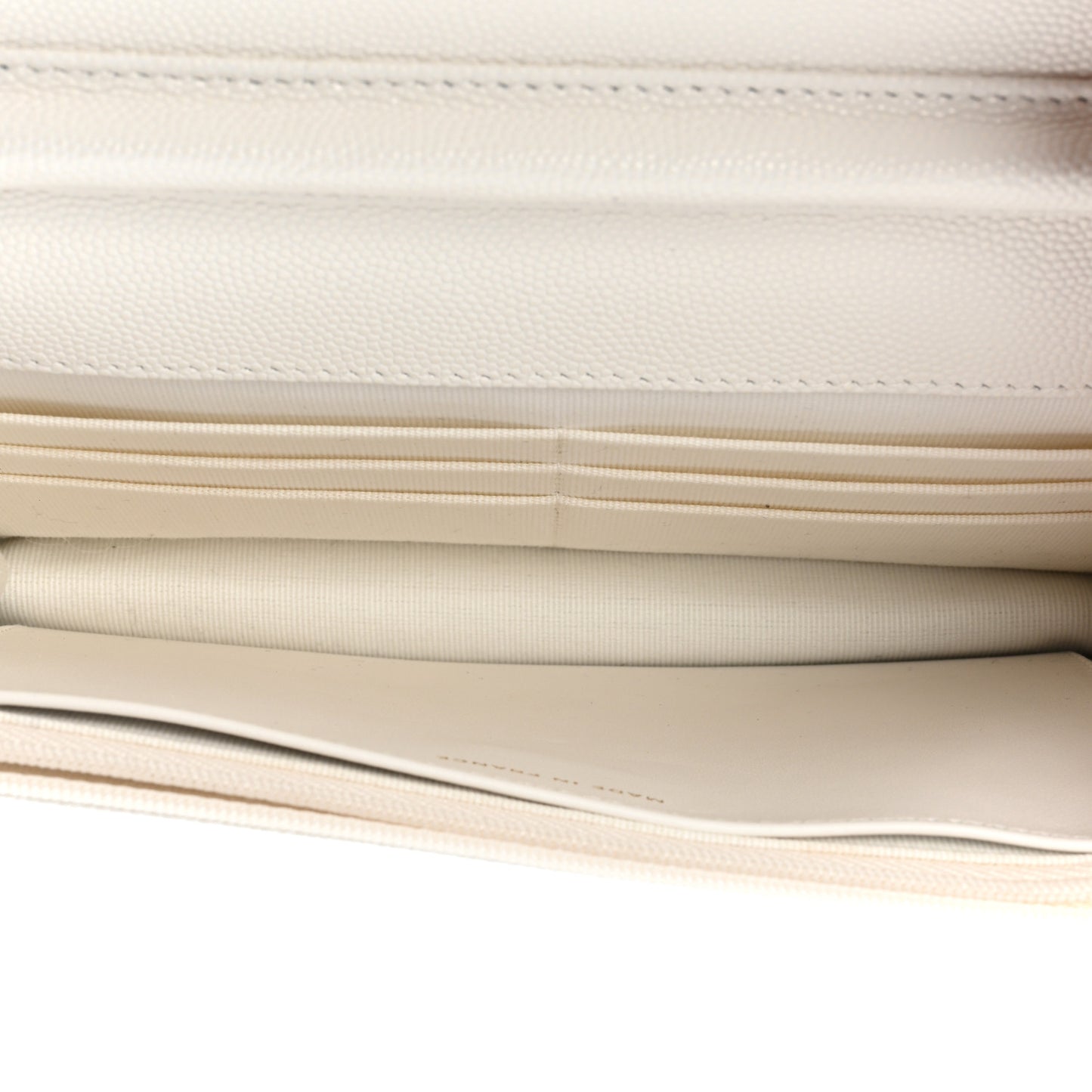 Caviar Quilted Enamel Coco Casino Wallet On Chain WOC White