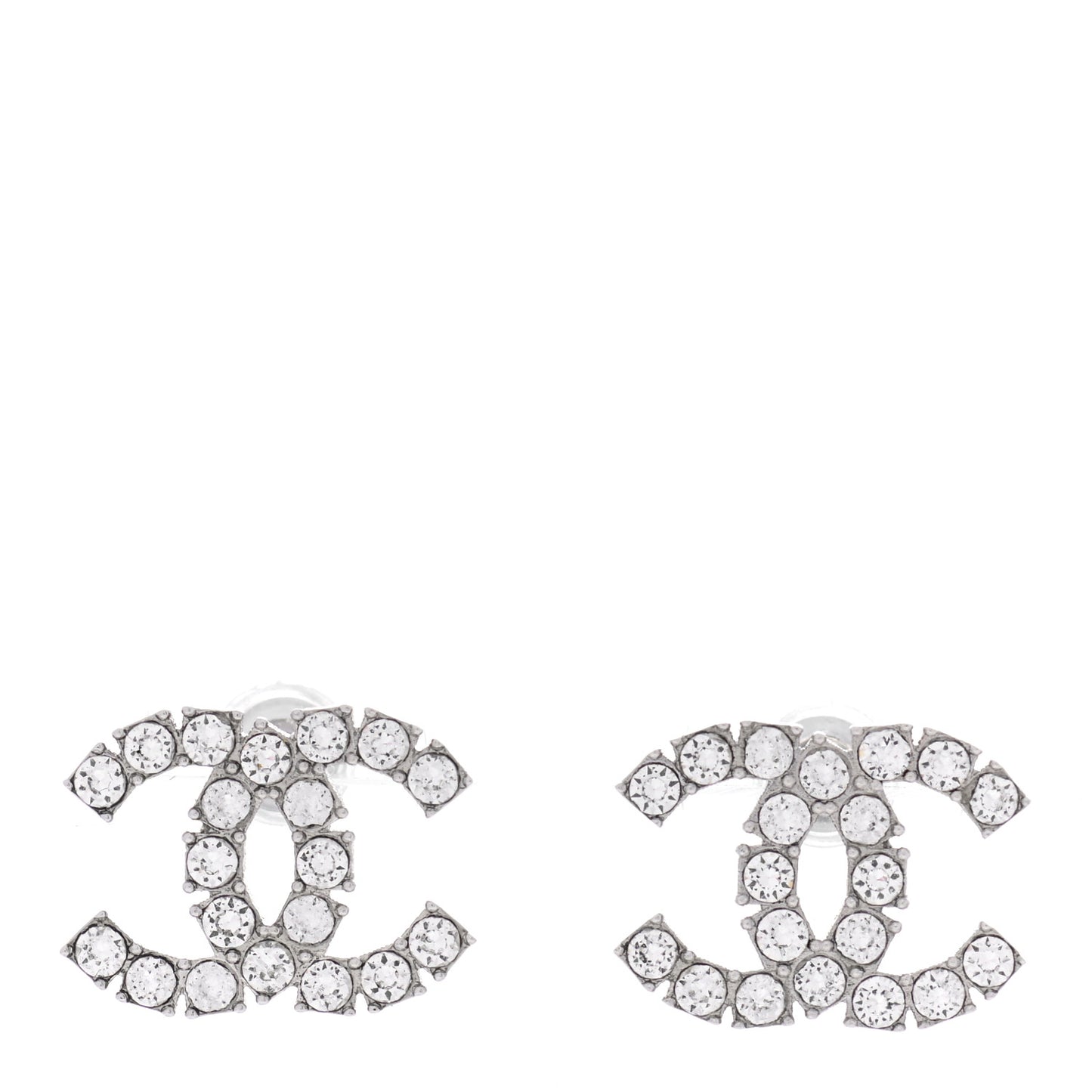 Crystal CC Earrings Silver