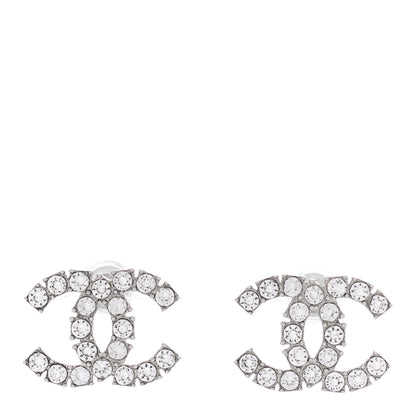 Chanel Crystal CC Earrings Silver 1 of 5