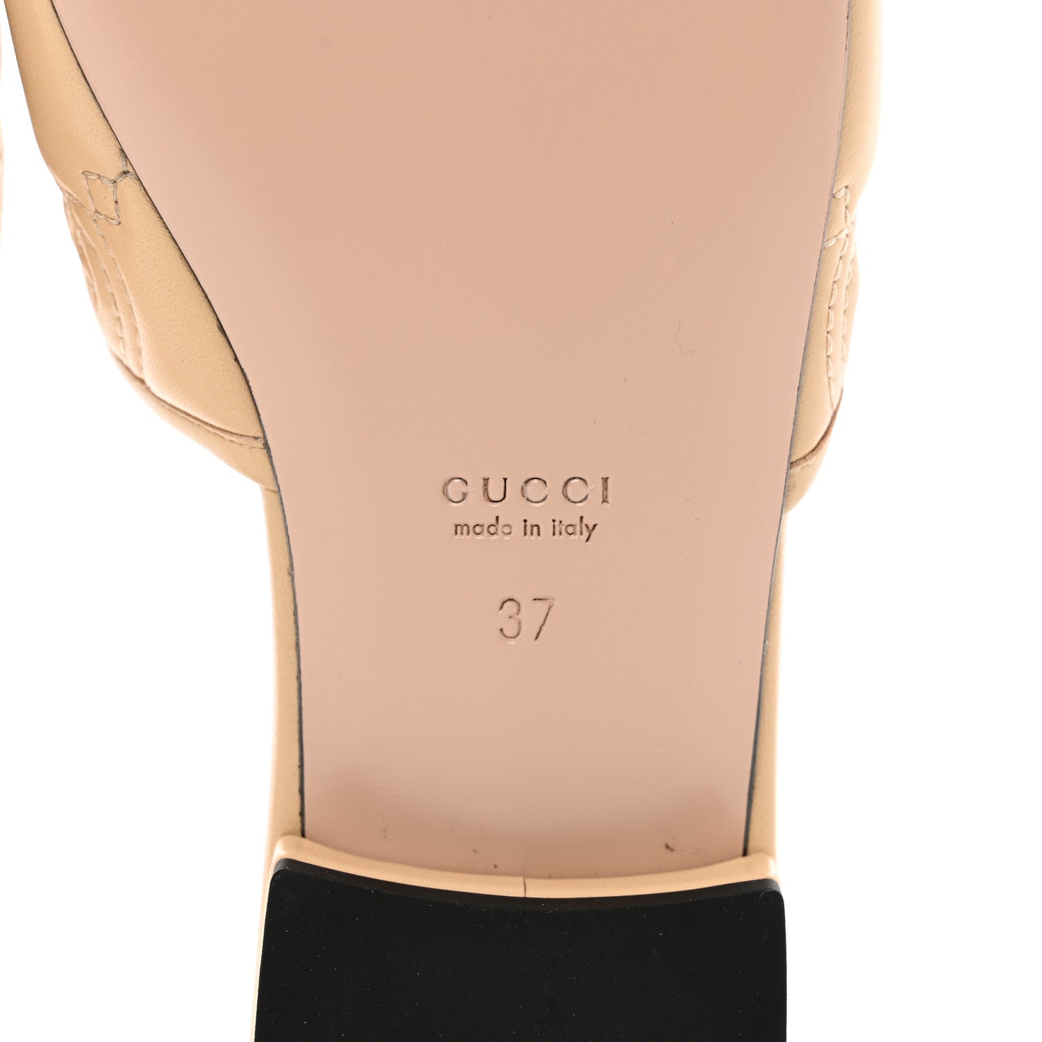 Gucci Nappa GG Matelasse GG Marmont Flat Slide Sandals 37 Naturale 6 of 9