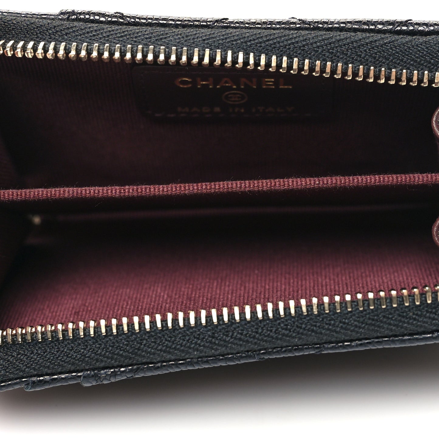 Caviar Quilted Zip Card Holder Black