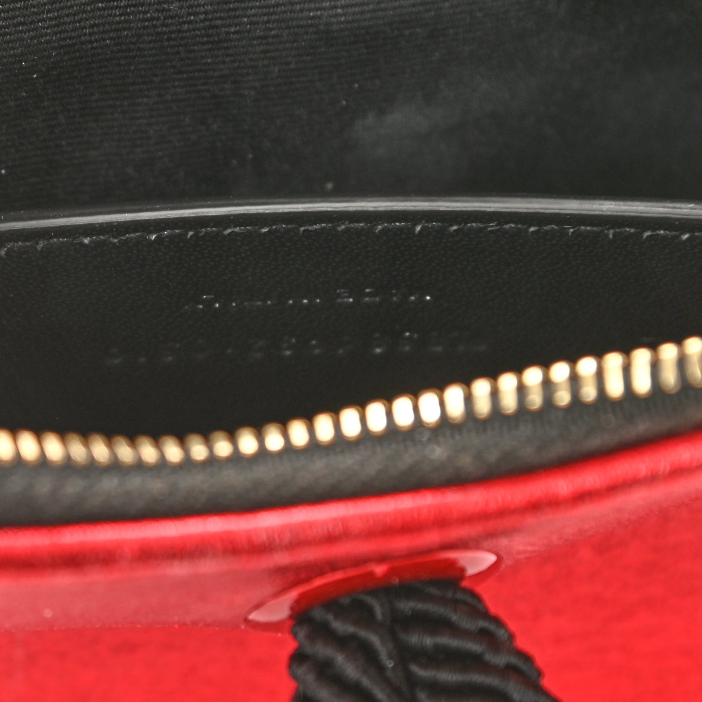 Metallic Calfskin Heart Clutch Rouge