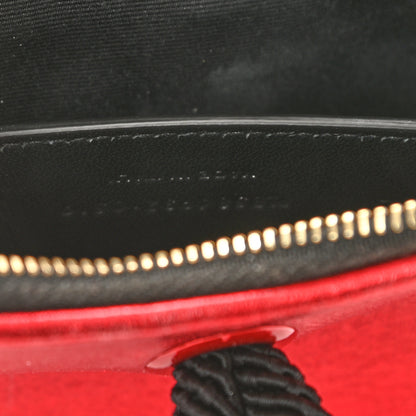 Saint Laurent Metallic Calfskin Heart Clutch Rouge 8 of 9