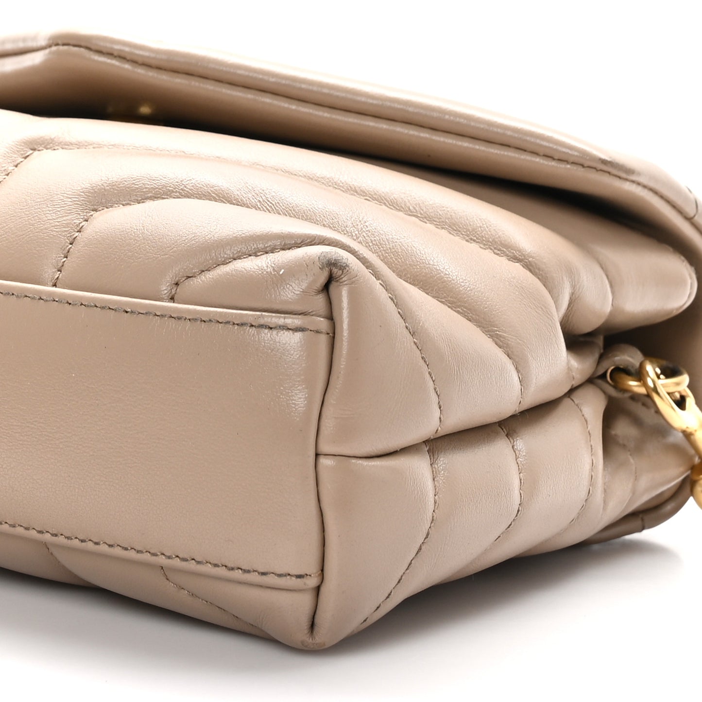 Calfskin Y Quilted Monogram Toy Loulou Crossbody Bag Dark Beige