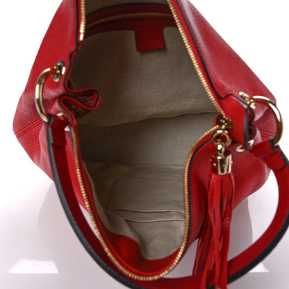 Gucci Pebbled Calfskin Large Soho Hobo Tote Red 4 of 9