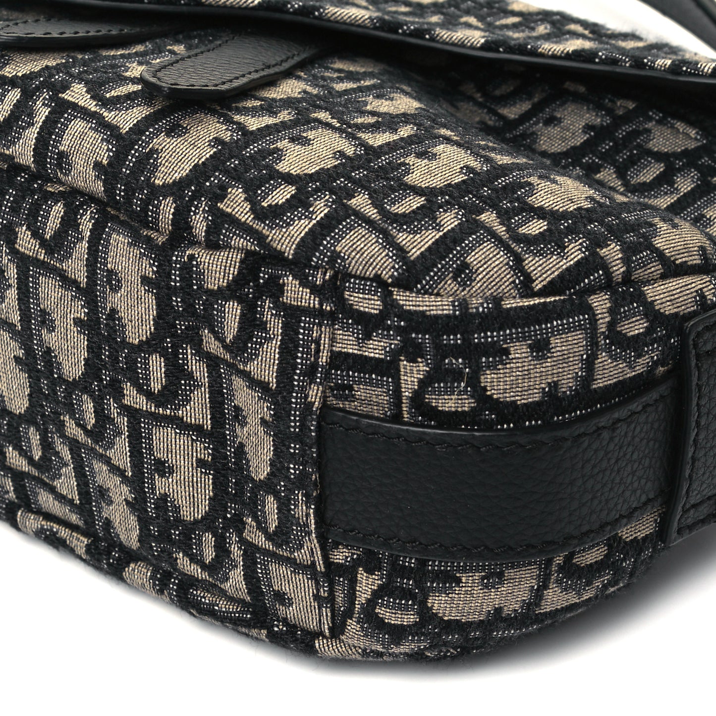 Oblique Mini Soft Saddle Bag Beige Black