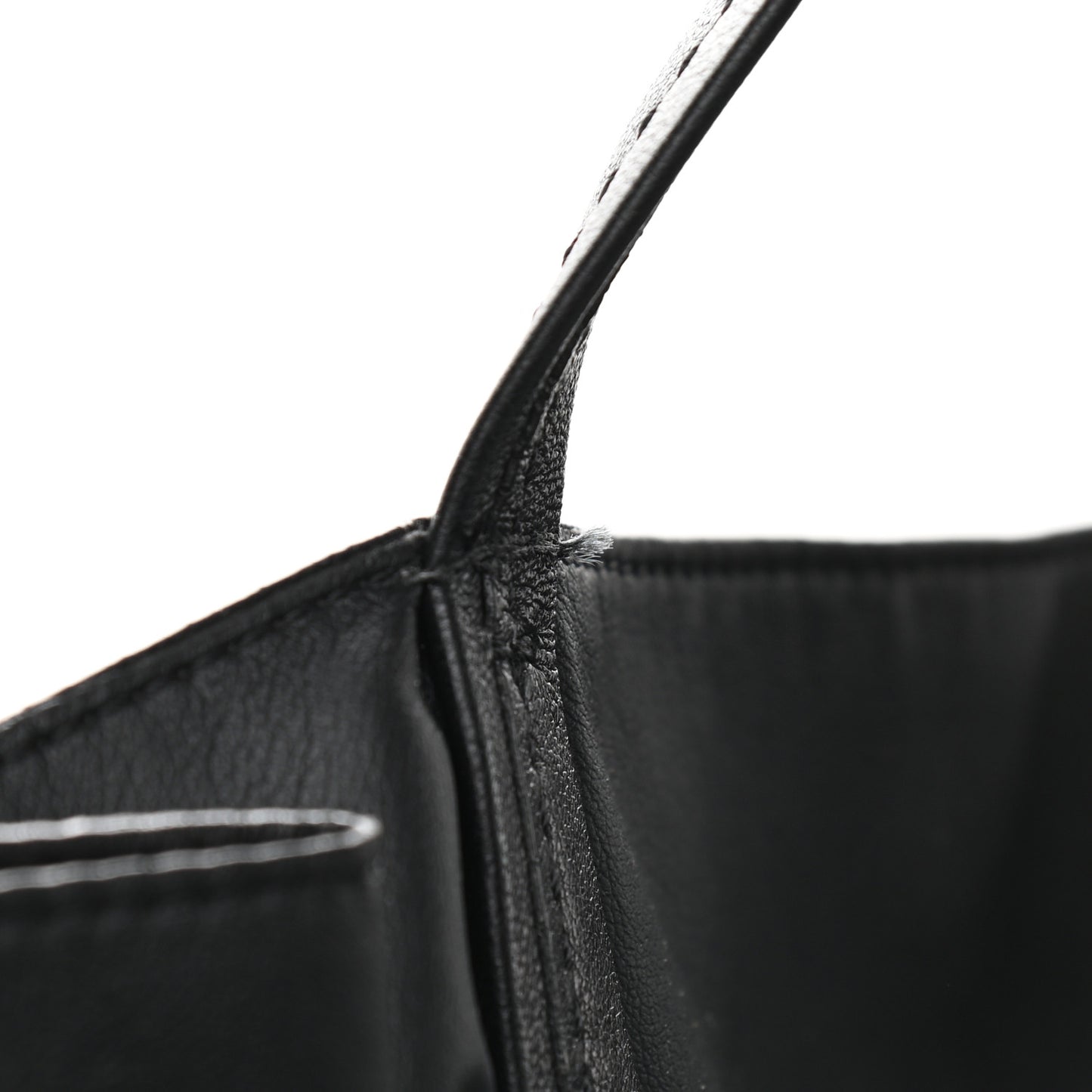 Smooth Lambskin Horizontal Zipper Gusset Cabas Black
