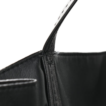 Celine Smooth Lambskin Horizontal Zipper Gusset Cabas Black 12 of 14