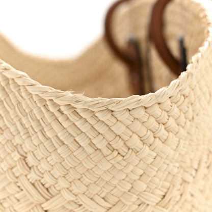 Loewe Calfskin Raffia Small Anagram Basket Tote Bag Natural Tan 12 of 12