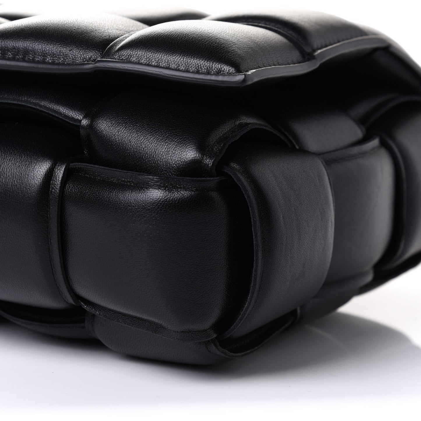 Nappa Maxi Intreccio Padded Cassette Crossbody Bag Black