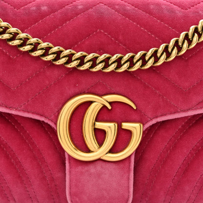 Gucci Velvet Matelasse Small GG Marmont Shoulder Bag Light Raspberry Rose 8 of 11