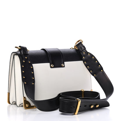 Prada City Calf Saffiano Large Cahier Bag White Black 2 of 4