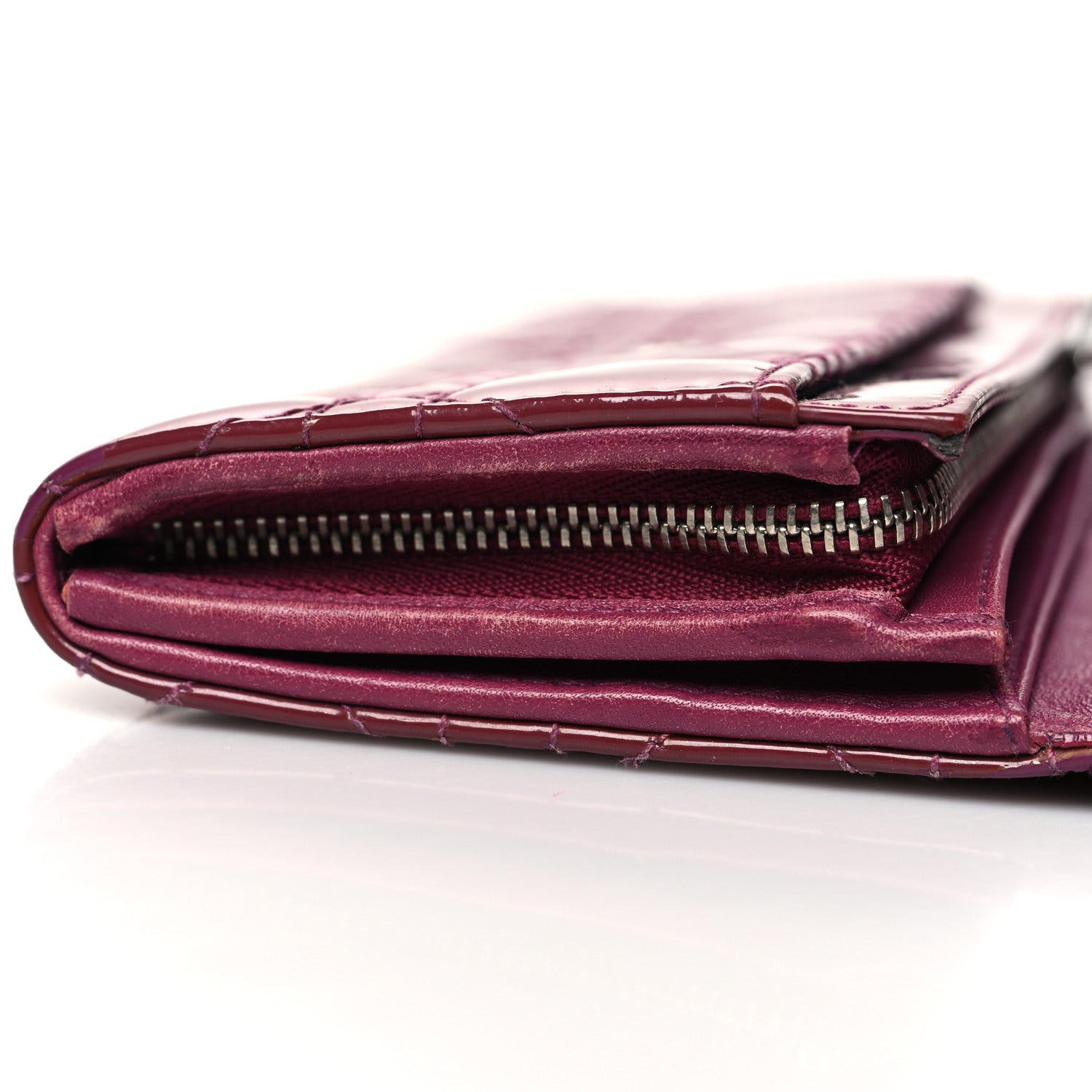 Christian Dior Patent Cannage Lady Dior Rendezvous Wallet On Chain Fuchsia 15 of 15