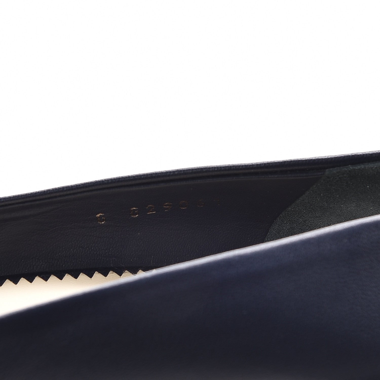 Chanel Lambskin Pearl Cap Toe Pumps 37 Navy Blue Black 8 of 9