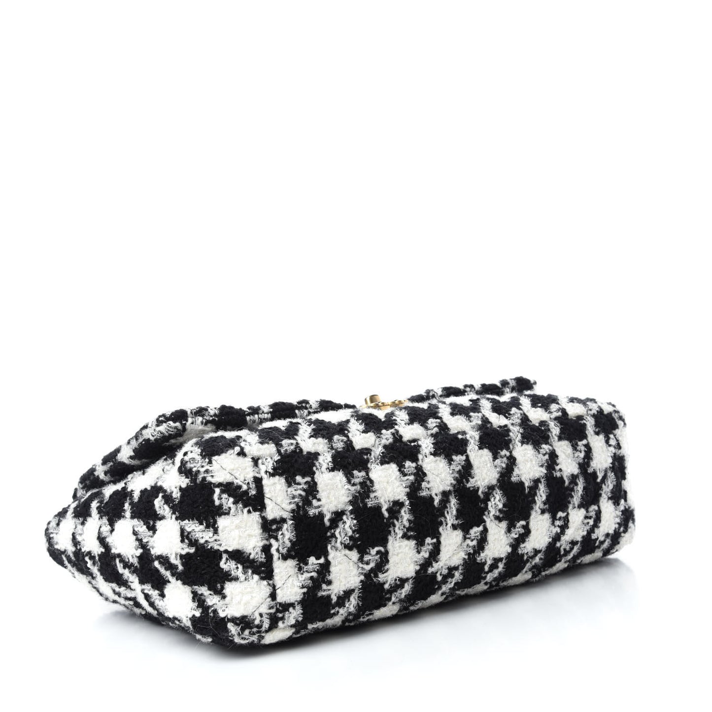 Tweed Quilted Maxi Chanel 19 Flap Black Ecru White