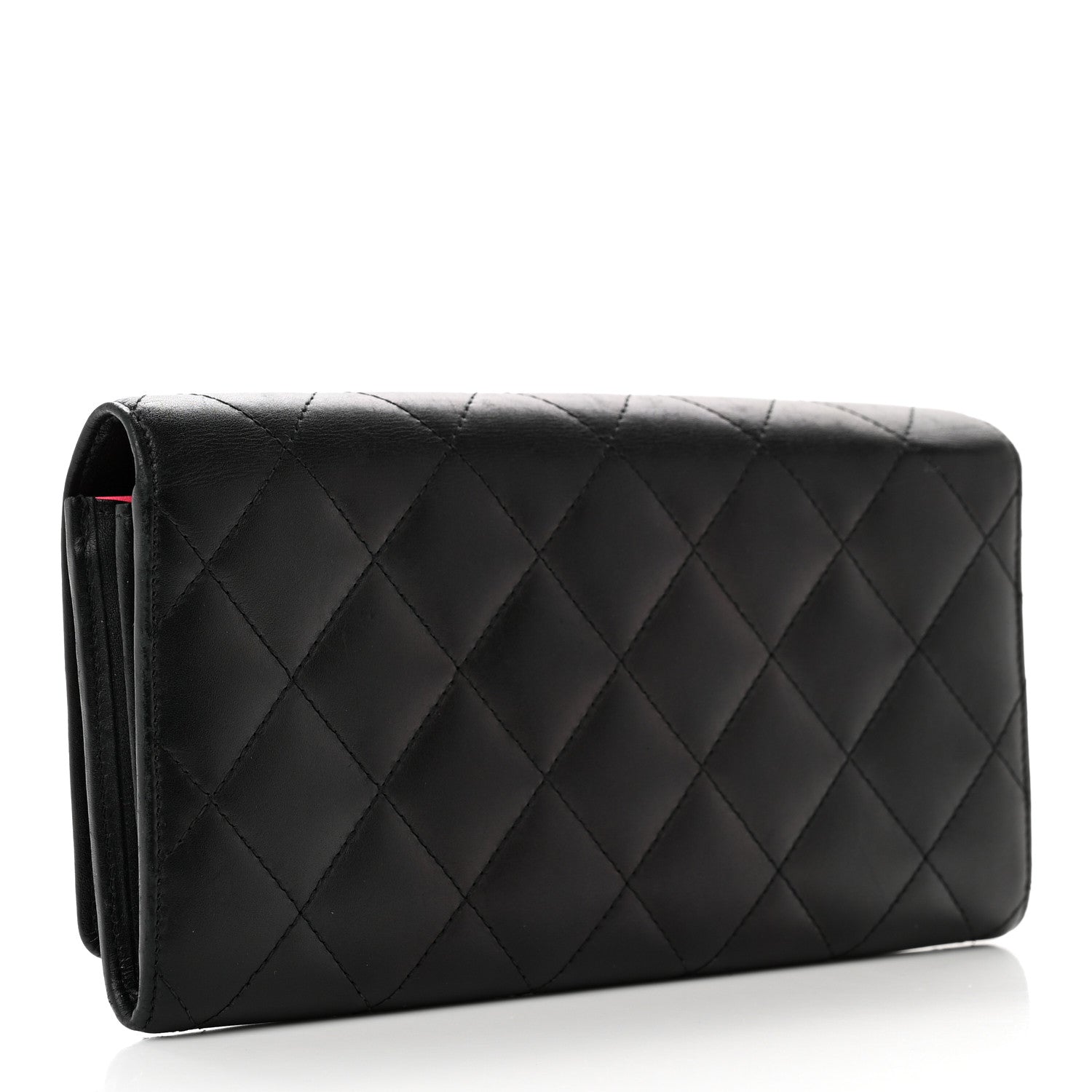 Chanel Calfskin Quilted Cambon Gusset Flap Wallet Black 3 of 8