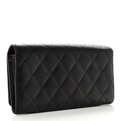 Chanel Calfskin Quilted Cambon Gusset Flap Wallet Black 3 of 8