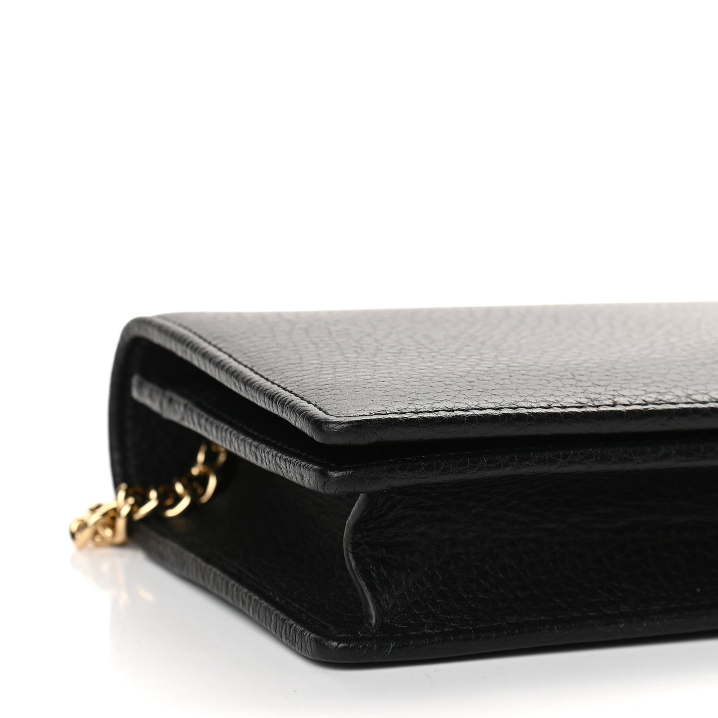 Calfskin Mini GG Marmont Chain Wallet Black