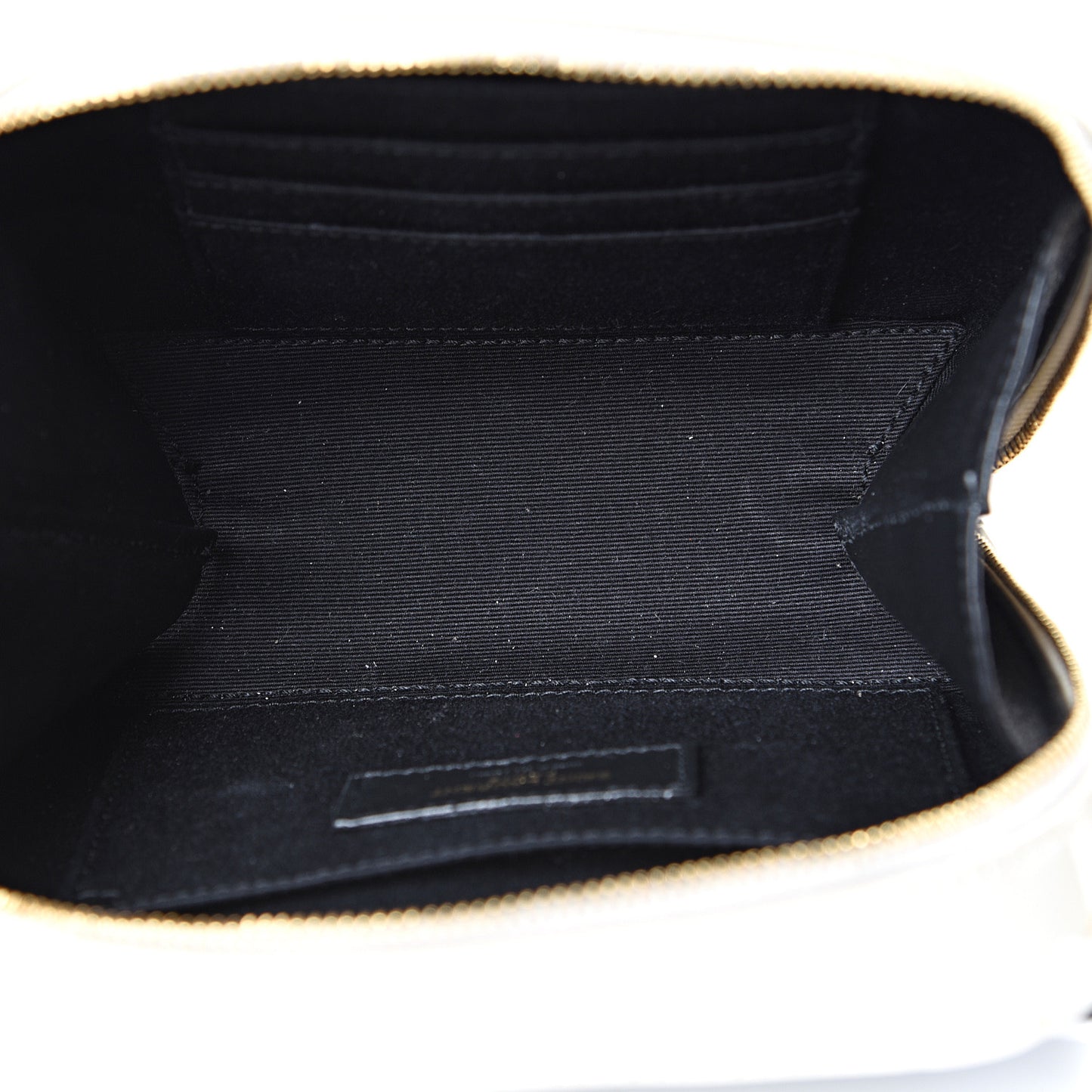 Patent Matelasse Monogram Toy Vicky Camera Bag Off White
