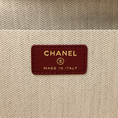 Chanel Grained Calfskin Large Zipped Pouch Dark Khaki 6 of 8