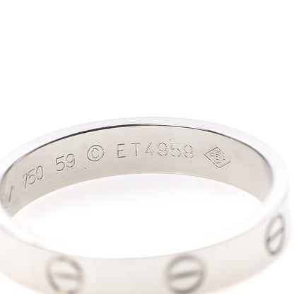 Cartier 18K White Gold 3.5mm LOVE Wedding Band Ring 59 8.75 5 of 5