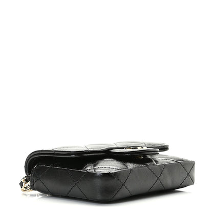 Chanel Lambskin Quilted Chain Belt Bag Black 3 of 11