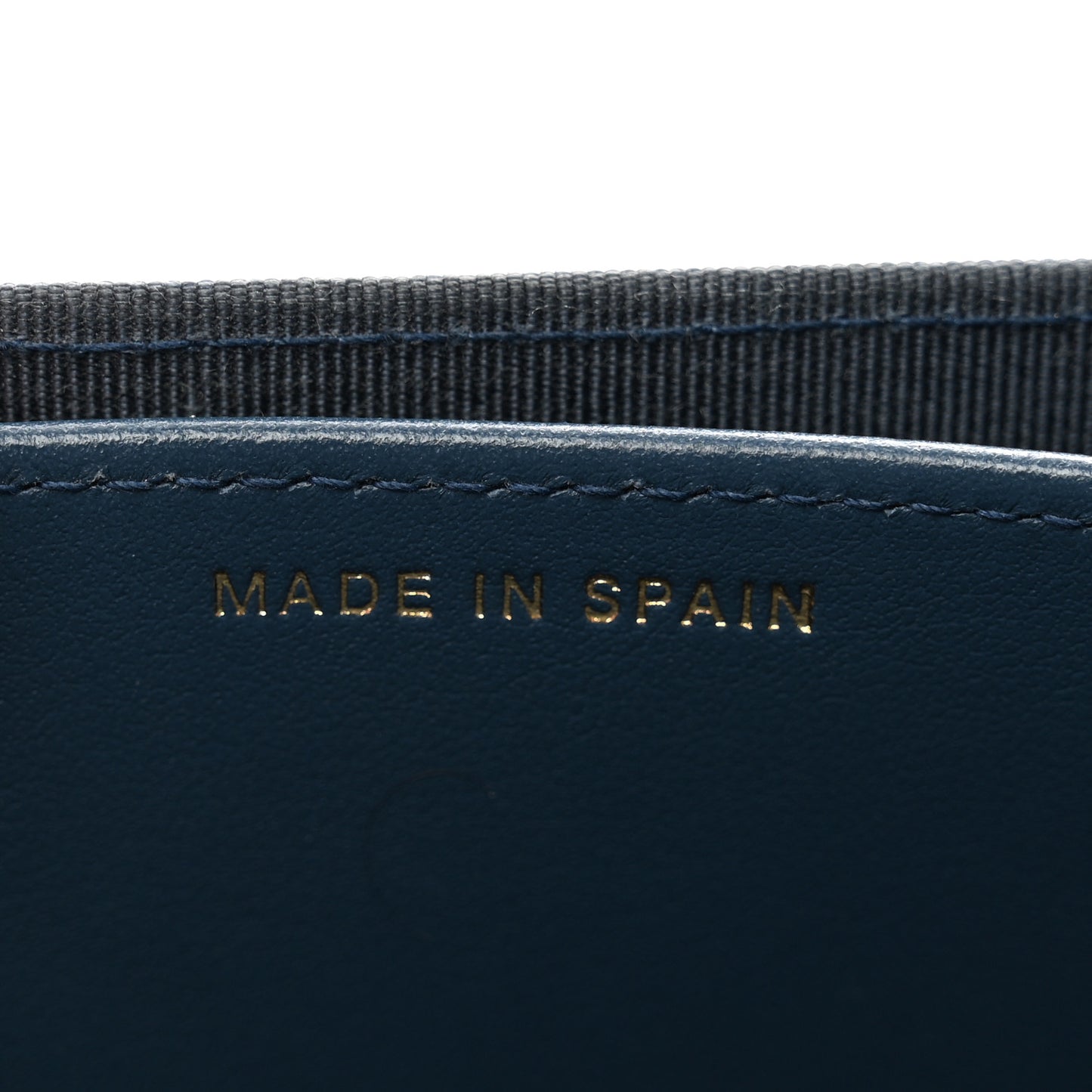 Metallic Caviar Quilted Flap Card Holder Wallet Dark Blue